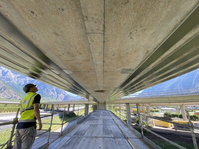 Viaduc de Riddes: Spannweite von 26 m, verstärkt mit S&P C-Laminaten.