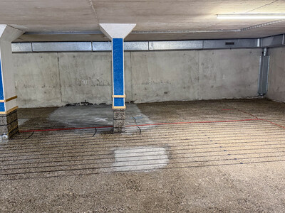 Den unteren Bereich der Stützen versah man ebenfalls mit dem KKS und reprofilierte sie mit S&P Mörtel.